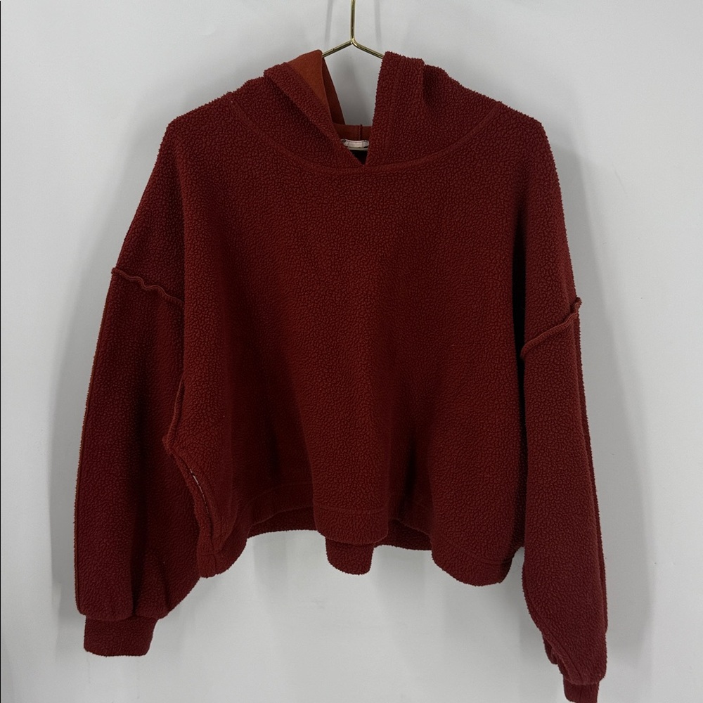 We The Free People Nebraska Hooded Oversized Fleece sweatshirt Top Sz M